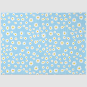 Blue Boho Spring Daisies Pattern Tissue Paper