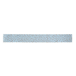 Blue & Boho Terracotta Brown Dots Baby Shower Satin Ribbon