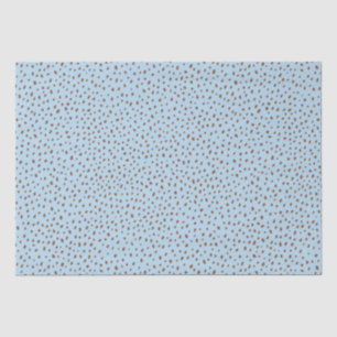 Blue & Boho Terracotta Brown Dots Baby Shower Tissue Paper