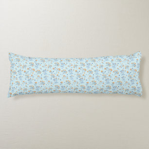 Blue Boho Vintage Wildflower Pattern Body Cushion
