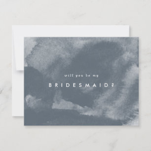 Blue Boho Watercolor Will You Be My Bridesmaid Save The Date