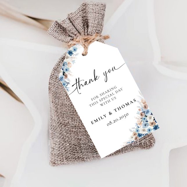 Blue Boho Wedding Ceremony Gift Tag (Creator Uploaded)