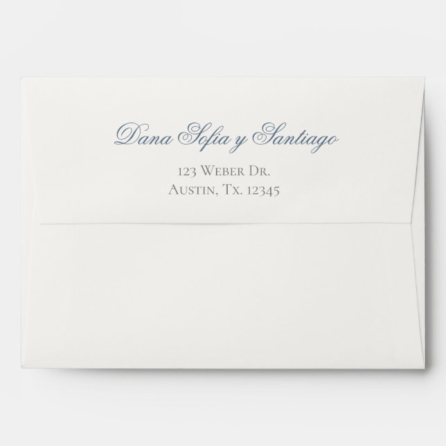 Blue boho wedding envelope (Back (Top Flap))