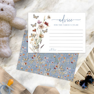 Blue Boho Wildflower Advice Card