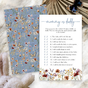 Blue Boho Wildflower Baby Shower Game