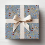 Blue Boho Wildflower Wrapping Paper<br><div class="desc">Blue Boho Wildflower Wrapping Paper. Make every gift feel extra special with this Boho Butterfly & Wildflower Wrapping Paper, a beautifully designed way to add charm and elegance to your baby shower presents. The soft dusty blue background is adorned with graceful butterflies, vintage wildflowers, dried grasses, and soft sage green...</div>