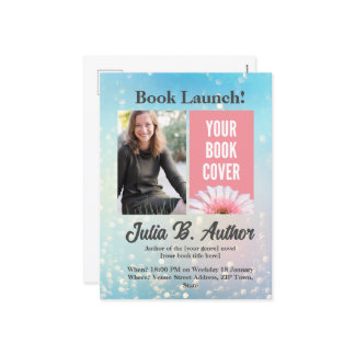 Blue Bokeh Author Book Launch Invitation