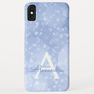 Blue Bokeh Glitter Sparkly Monogram Case-Mate iPhone Case
