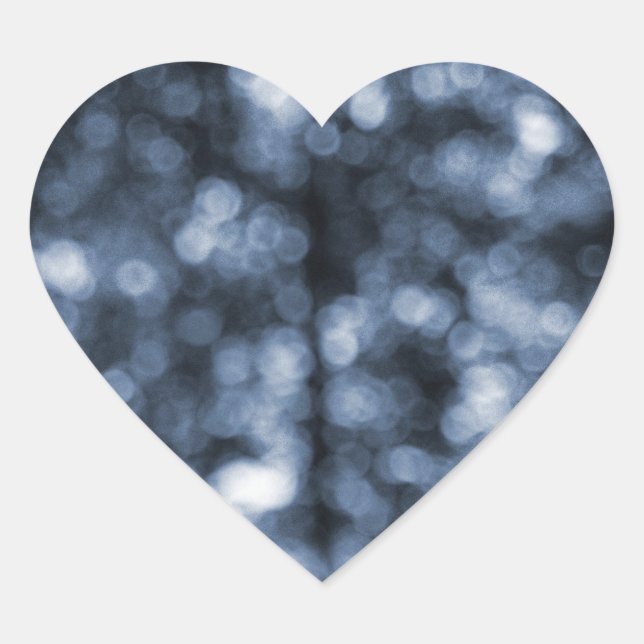 Blue Bokeh Heart Stickers (Front)