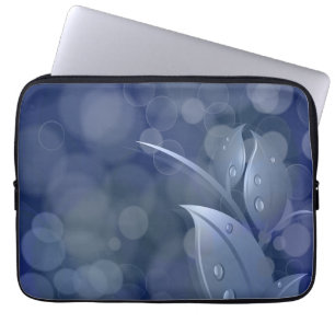 Blue Bokeh Leaves Laptop Sleeve