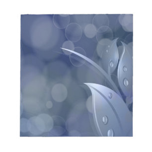 Blue Bokeh Leaves Notepad