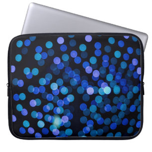 Blue bokeh light laptop sleeve