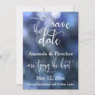 Blue Bokeh Light & Typography 32, Save the Date