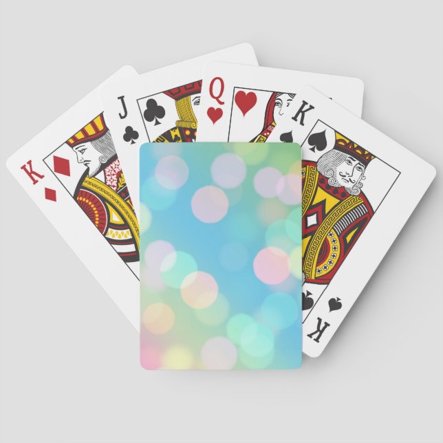 Blue Bokeh Lights Playing Cards (Back)