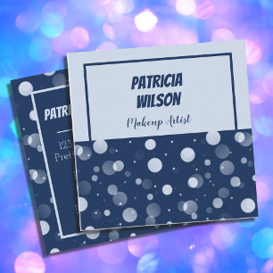 Blue Bokeh Makeup Artist Square Business Cards
