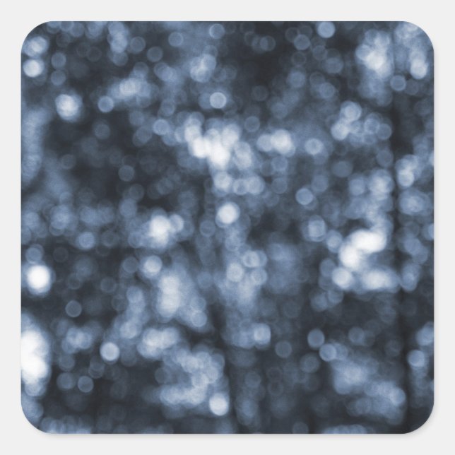 Blue Bokeh Square Sticker (Front)