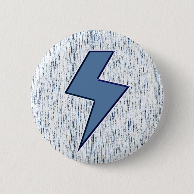Blue Bolt 6 Cm Round Badge (Front)