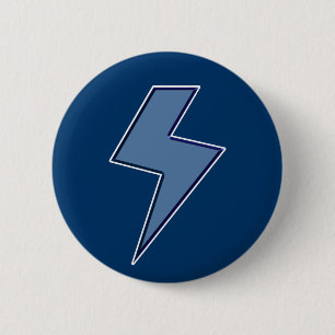 Blue Bolt 6 Cm Round Badge