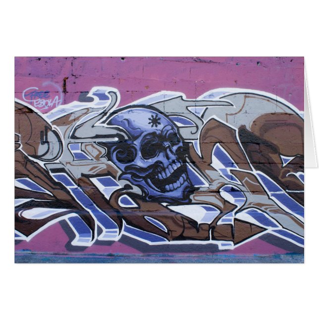 Blue Bonehead Graffiti (Front Horizontal)