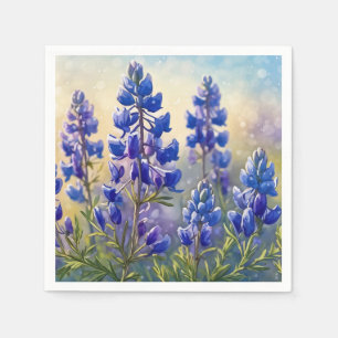 Blue Bonnet Flower Paper Napkins