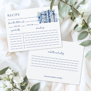 Blue Book Bridal Shower Recipe Card