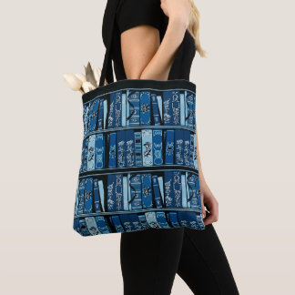 Blue Book Shelves Vintage Books Tote Bag