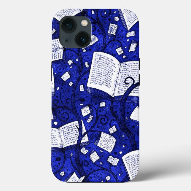 Blue Books Background Case-Mate iPhone Case (Back)