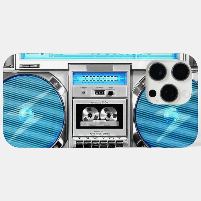 Blue boombox Case-Mate iPhone case (Back (Horizontal))