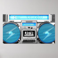 Blue boombox
