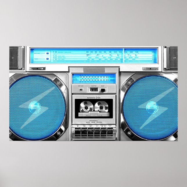 Blue boombox poster (Front)