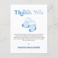 Blue Booties Boy Baby Shower Thank You