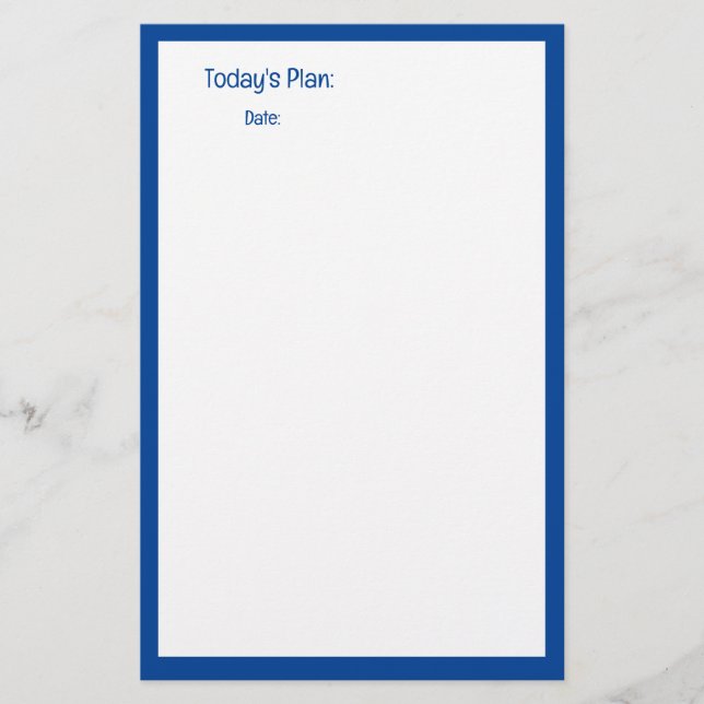 Blue Border Custom Colour Planner To Do Notes List Stationery (Front)
