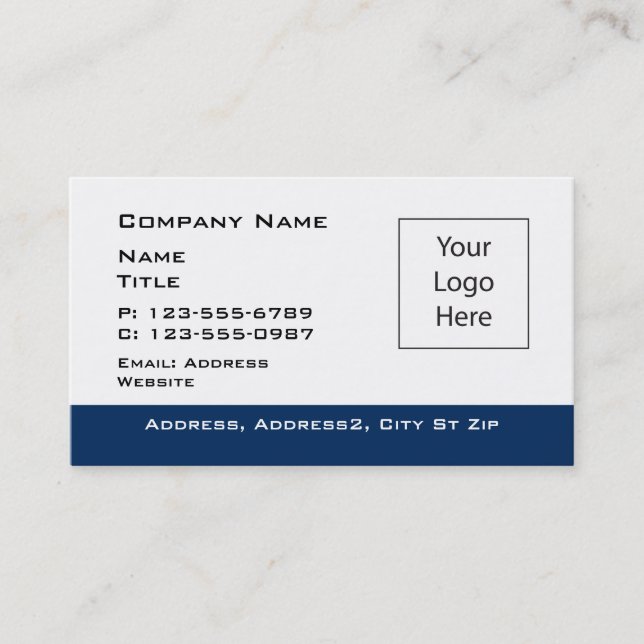 Blue Border editable Business Card (Front)