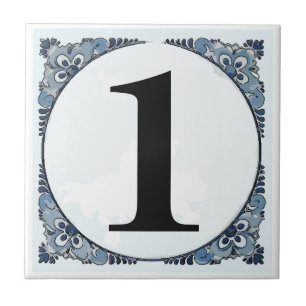 Blue Border Tile, House Numbers, change number Tile