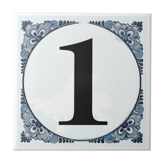 Blue Border Tile, House Numbers, change number Tile (Front)