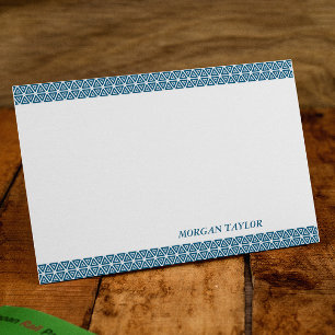 Blue Borders Personalised Note Cards