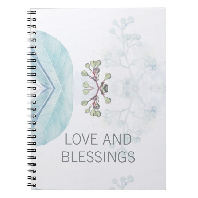 Blue Botanical abstract berries  Notebook (Front)