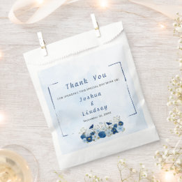 Blue Botanical Elegance Wedding Favour Bags