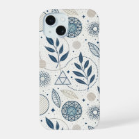 Blue Botanical Geometric Doodle