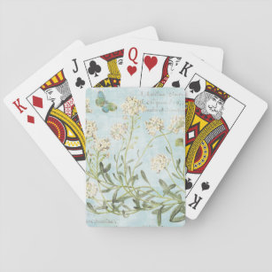 Blue Botanical Playing Cards