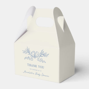 Blue Botanical Ribbon Baby Shower Favour Box