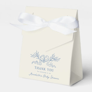 Blue Botanical Ribbon Baby Shower Favour Box