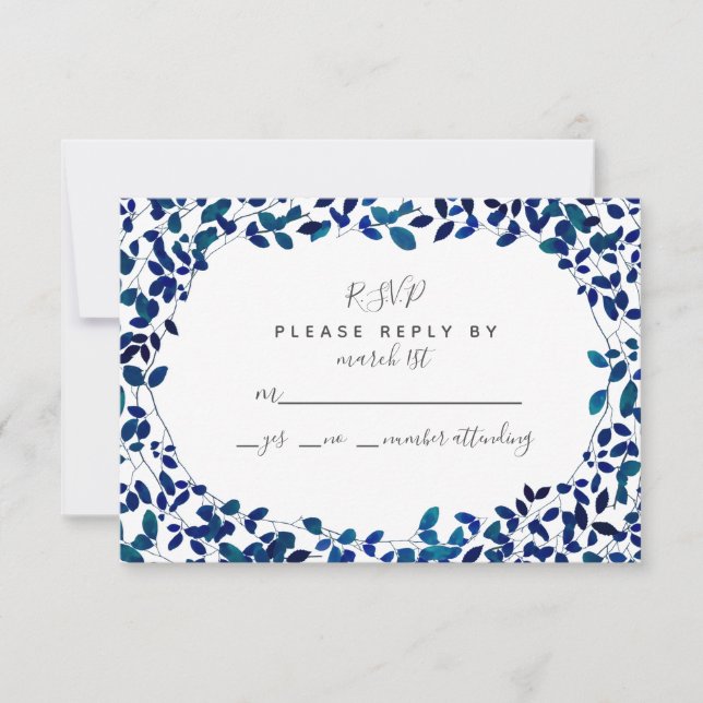 Blue Botanical RSVP (Front)