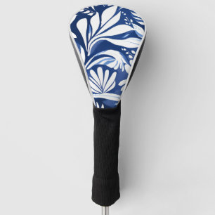 Blue Botanical Watercolor Floral Golf Head Cover