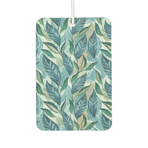 Blue Botanical Wave Modern Pattern Car Air Freshener