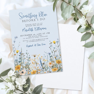 Blue Botanical Wildflower Bridal Shower Invitation