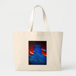 Blue Bottle and Lights Large Tote Bag