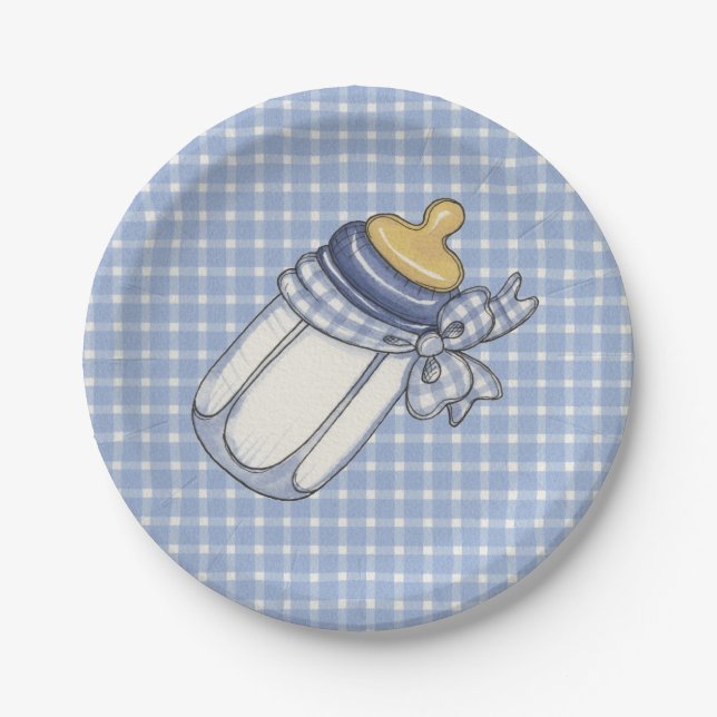 Blue Bottle Paper Plate (Front)