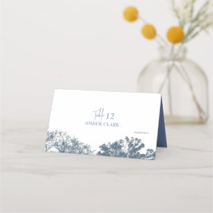 Blue Bottom Trees Boho Wedding Place Card