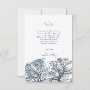 Blue Bottom Trees Tropical Boho Wedding Thank You Card